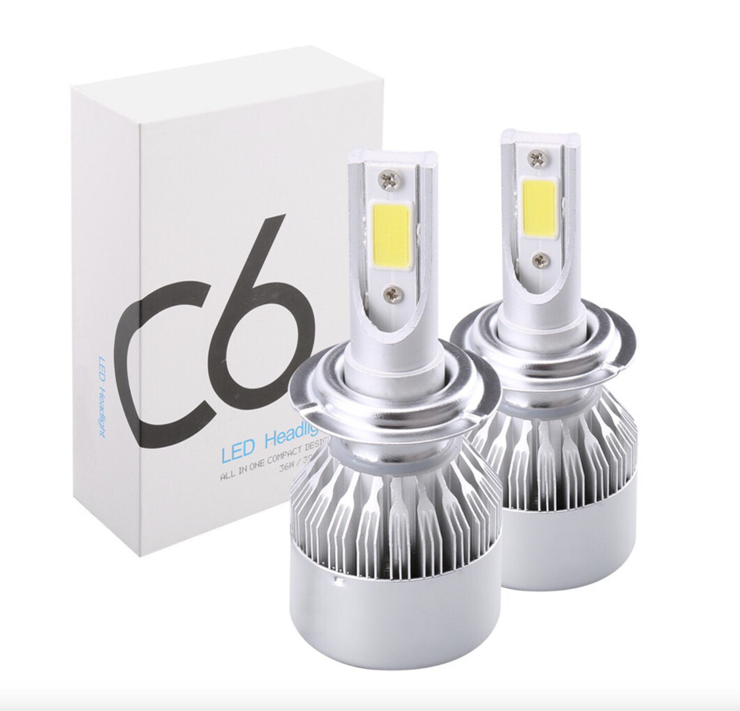 Светодиодные лампы "C6" LED цоколь H27/880/881 5500k 36w (2шт)