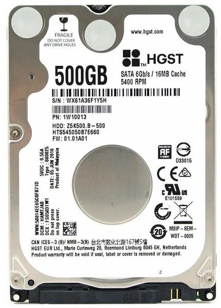 500 ГБ Внутренний жесткий диск HGST 500 GB Travelstar Z5K500. B