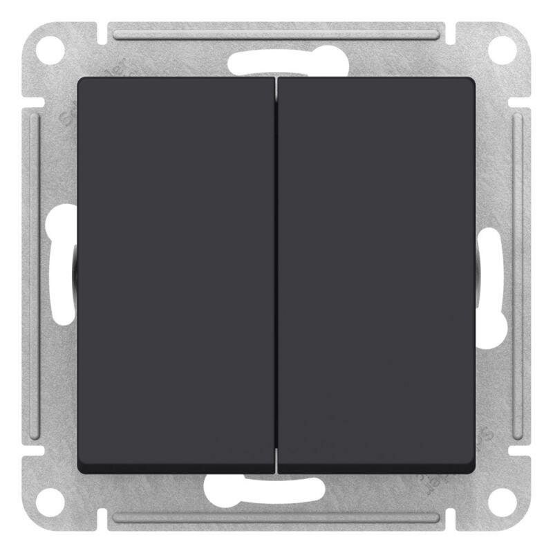 Переключатель перекрестный 2-кл. AtlasDesign 2хсх.7 10АХ механизм карбон SE ATN001073