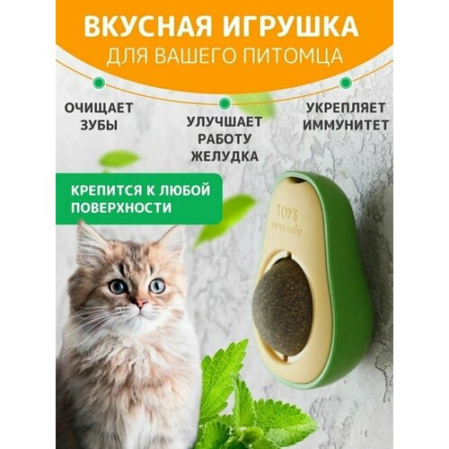 Игрушка для кошек мятное авокадо. Кошачья мята для чистки зубов и расслабляющий эффект на домашних животных. Loloki