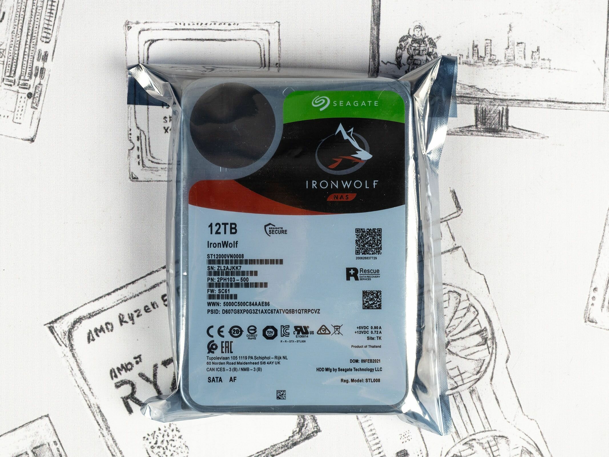 Жесткий диск SEAGATE Ironwolf , 12Тб, HDD, SATA III, 3.5" - фото №5