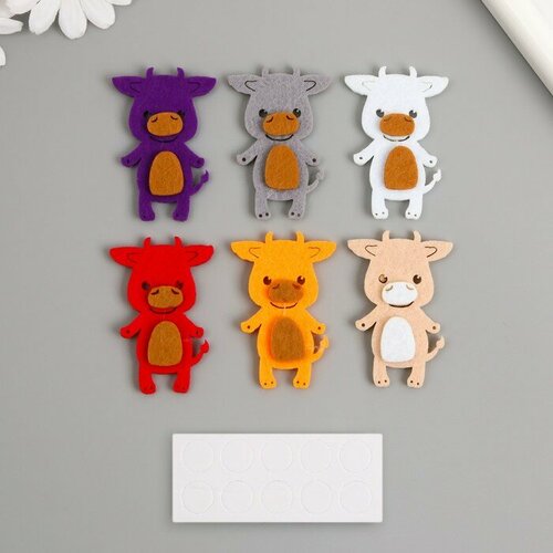 Наклейки из фетра Бычок 38х57 см набор 6 шт 478₽