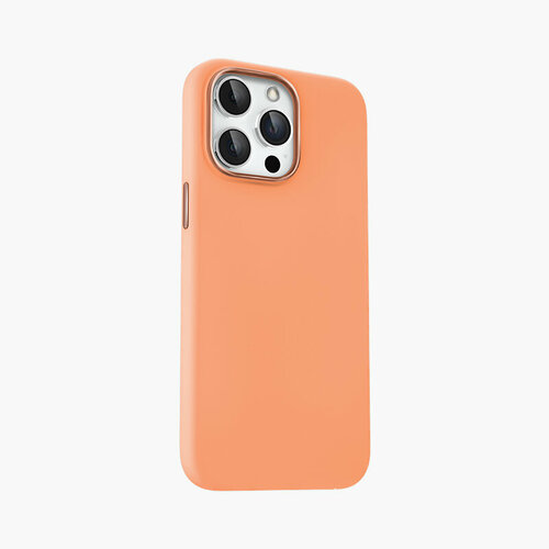 Жидкий силиконовый чехол KEEPHONE Rosana MagSafe для iPhone 15 Pro Max / Оранжевый