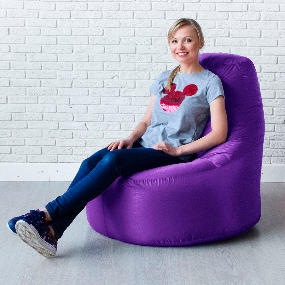 Bean Joy кресло-пуф Люкс, размер XXХХL, оксфорд, фиолетовый