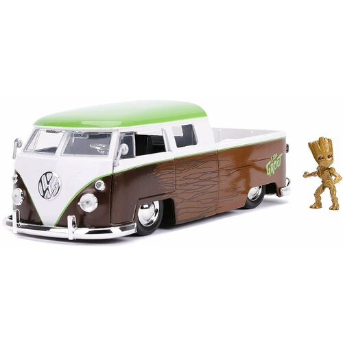 Набор фигурок Hollywood Rides Marvel: Guardians Of The Galaxy – 1963 Volkswagon Bus Pickup With Groot 1:24 (2 шт) набор hollywood rides classic tv series batmobile batcycle jokermobile 3 шт