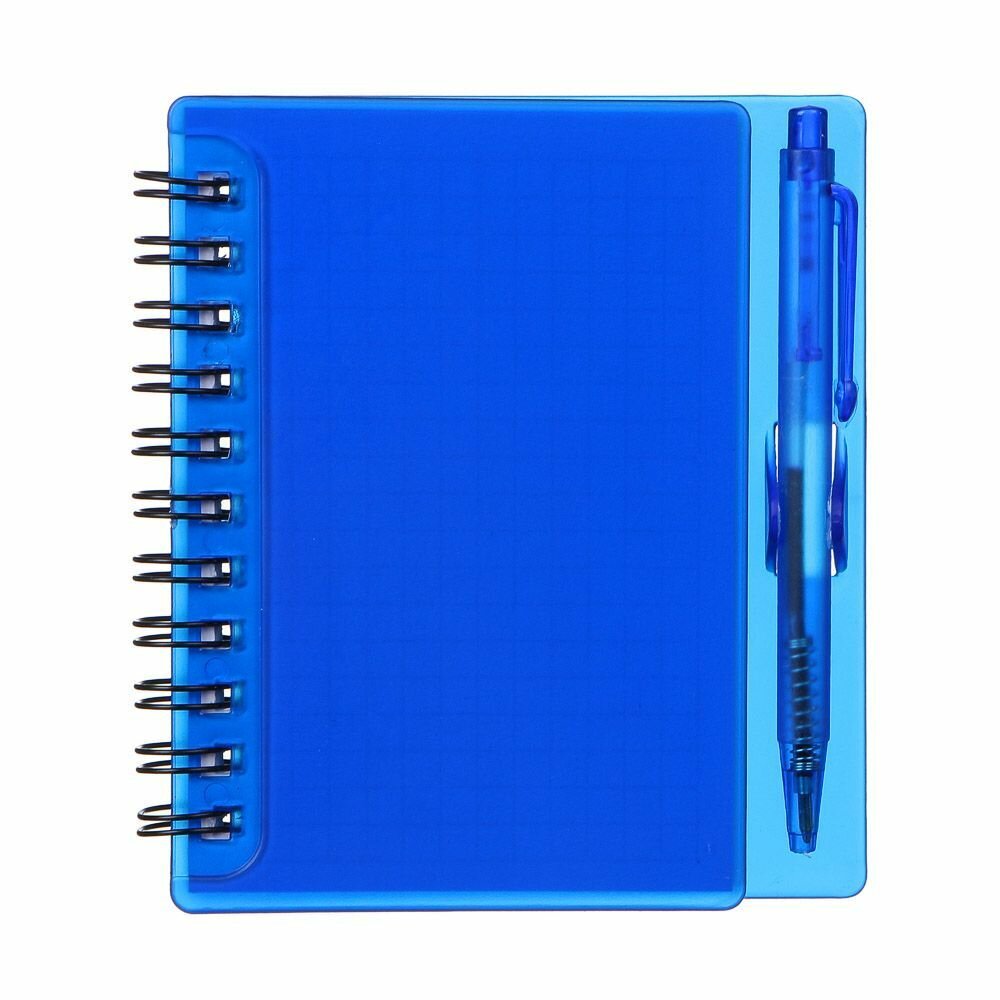 Книжка записная Clipstudio с ручкой в клетку 9.5*11см 80л в ассортименте - фото №2