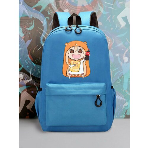 Большой голубой рюкзак с DTF принтом аниме Двуличная сестренка Умару - 2468