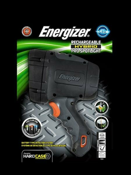 Фонарь Energizer "Hard Case Pro", Rechargeable, профессиональный, прожектор, 6 АА акб, дальность 425 м, 550 люмен (E300668100)