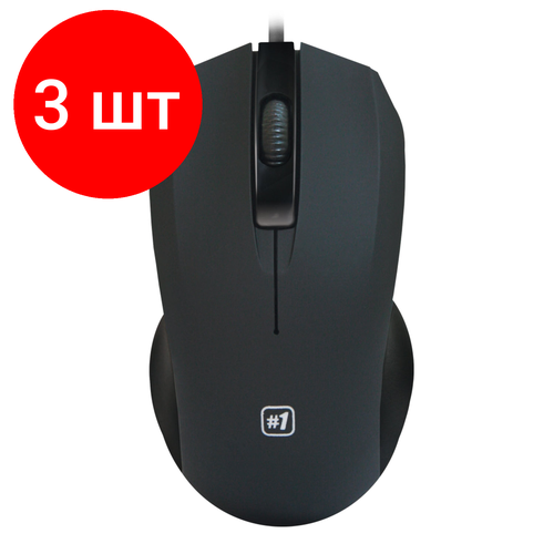 Комплект 3 шт Мышь проводная DEFENDER 1 MM-310 USB 2 кнопки 1 колесо-кнопка оптическая черная 52310 221400₽