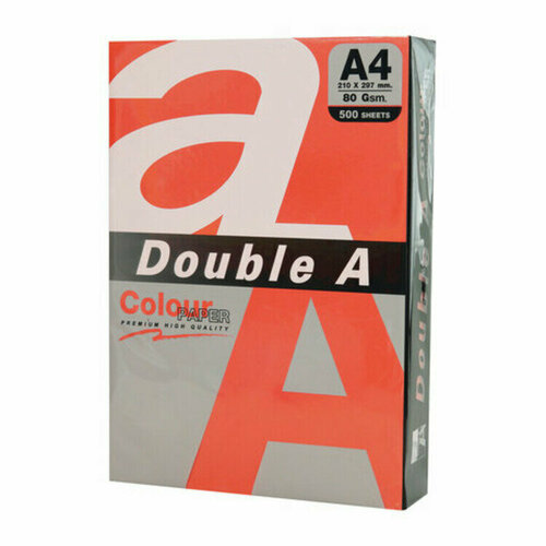 Бумага цветная DOUBLE A, А4, 80 г/м2, 500 л, интенсив, красная бумага цветная double a а4 80 г м2 500 л интенсив красная 115124