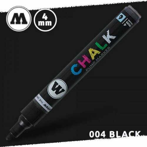 Маркер меловой Molotow CHALK 004 Черный (Black) 4 мм