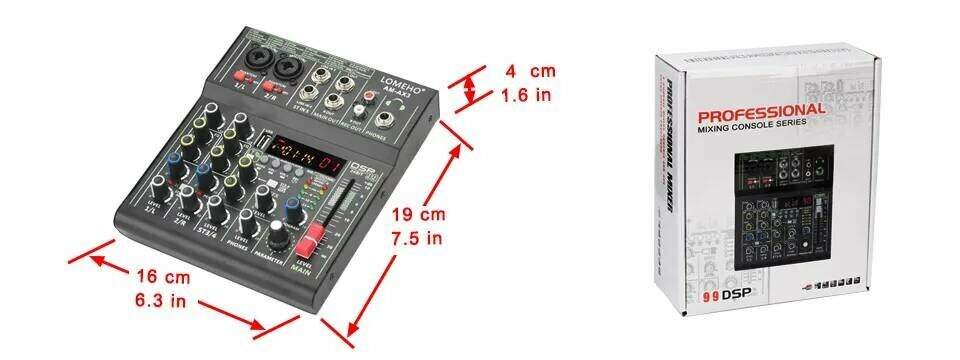 Беспроводной EQ звуковой микшер LOMEHO AM-AX3  2-моно/2-стерео канальный микшер DJ-консоль с USB Bluetooth