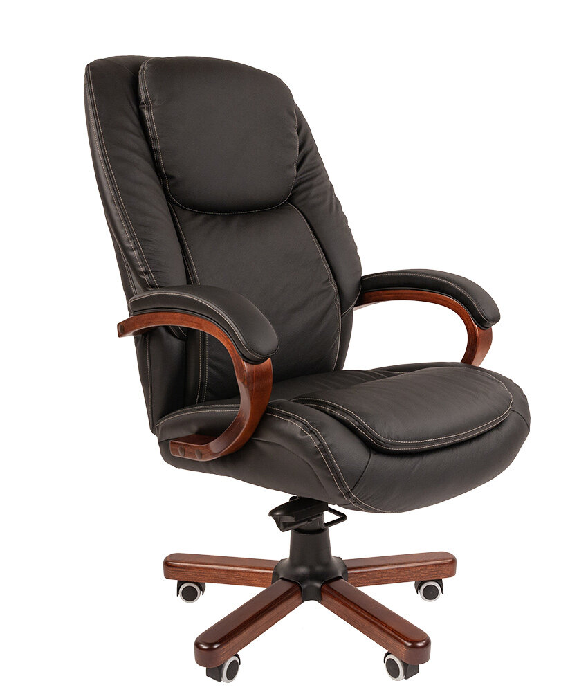 Компьютерное кресло для руководителя Chairman 408 кожа+PU черная