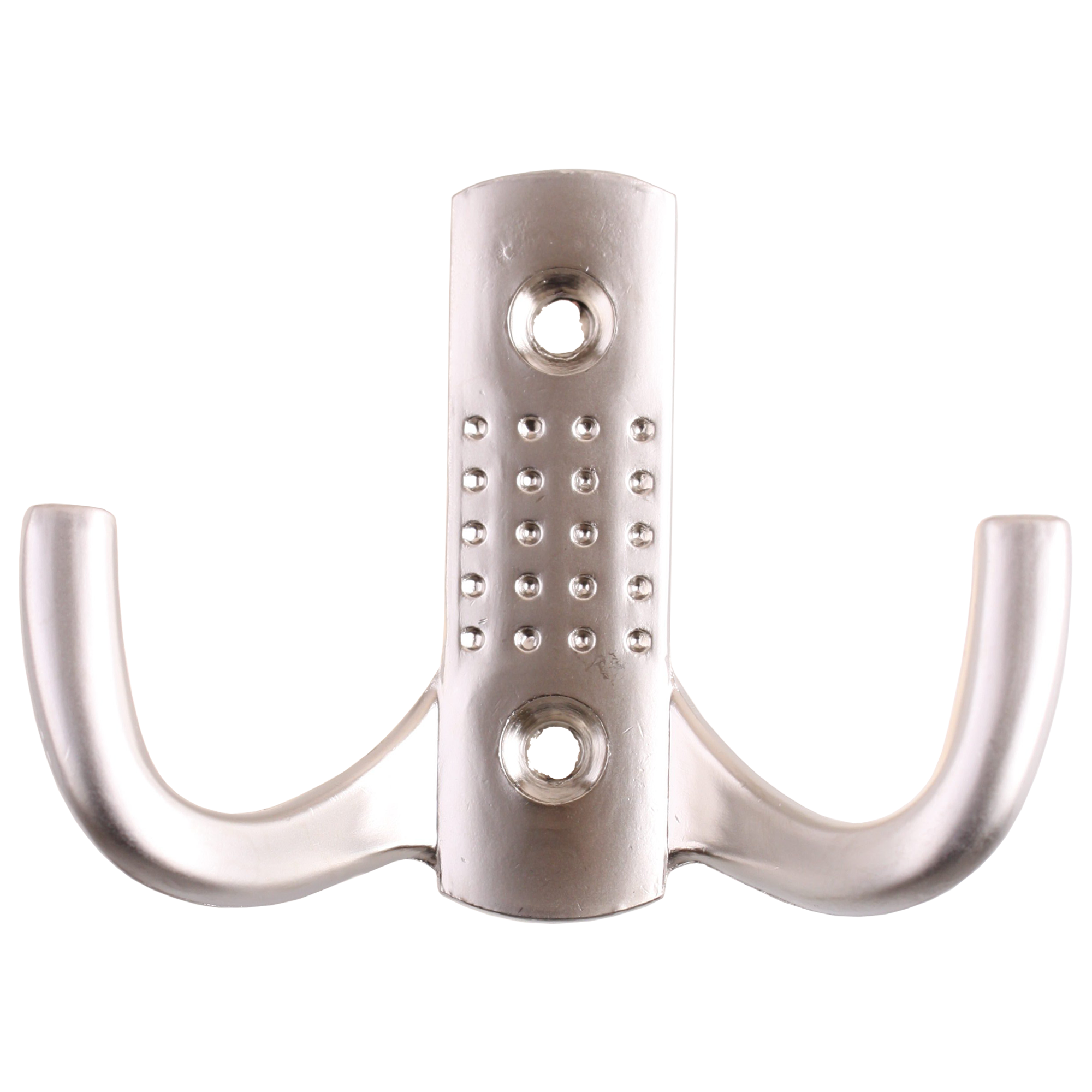 фото Крючок мебельный K204SN двойной, цинк/алюминий, цвет матовый никель