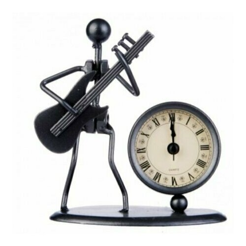 GEWA Sculpture Clock Bass часы-скульптура сувенирные басист металл 12x6.5x13 см