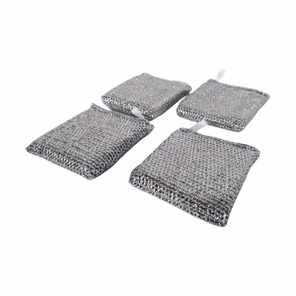 Губки для мытья поверхностей и кухонной утвари WATTS, в алюминиевой сетке, абразивный слой, 4 шт — фото 1