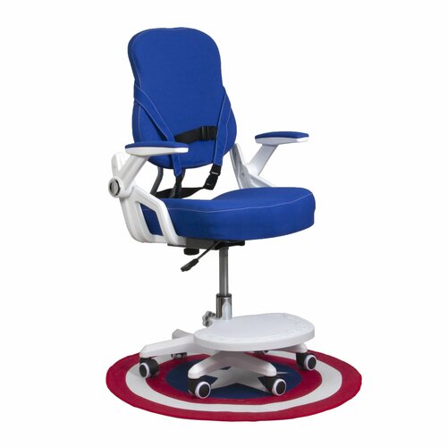 Детское компьютерное кресло с подставкой для ног Swan, синий, ткань