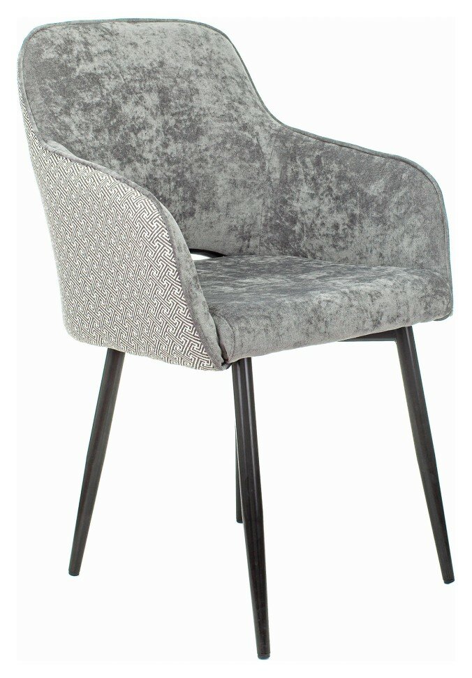 фото Стул для кухни Бюрократ KF-7 серый Light 19 антик металл черный на ножках (KF-7/LT19/TWIST)