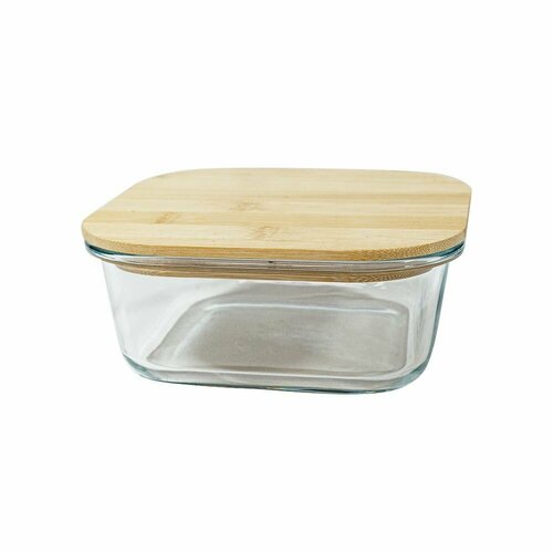 Контейнер стеклянный с бамбуковой крышкой 800 мл 1511518 см 802₽