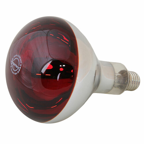 Лампа инфракрасная 175 Вт InterHeat, Е27 R125, закаленное стекло, красная