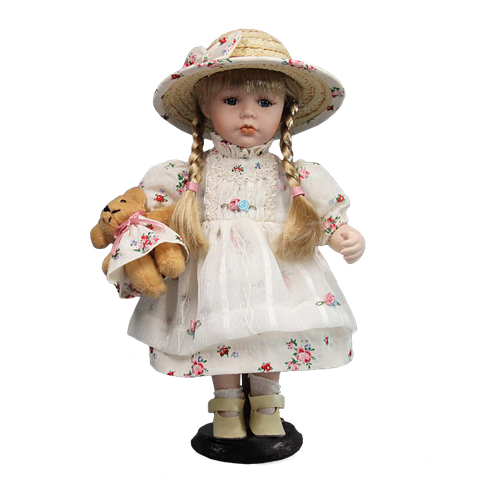 Кукла фарфоровая 12' на подставке