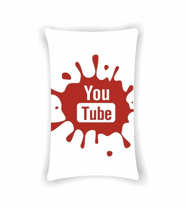Подушка YouTube/ Ютуб №8, Картинка с одной стороны
