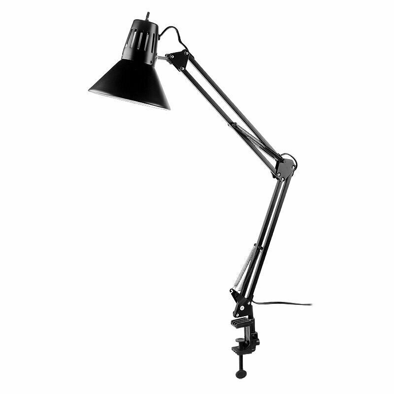 Лампа настольная светодиодная с выключателем на плафоне по лампу Е27, светильник со струбциной для школьника, маникюра, лофт, офиса LED