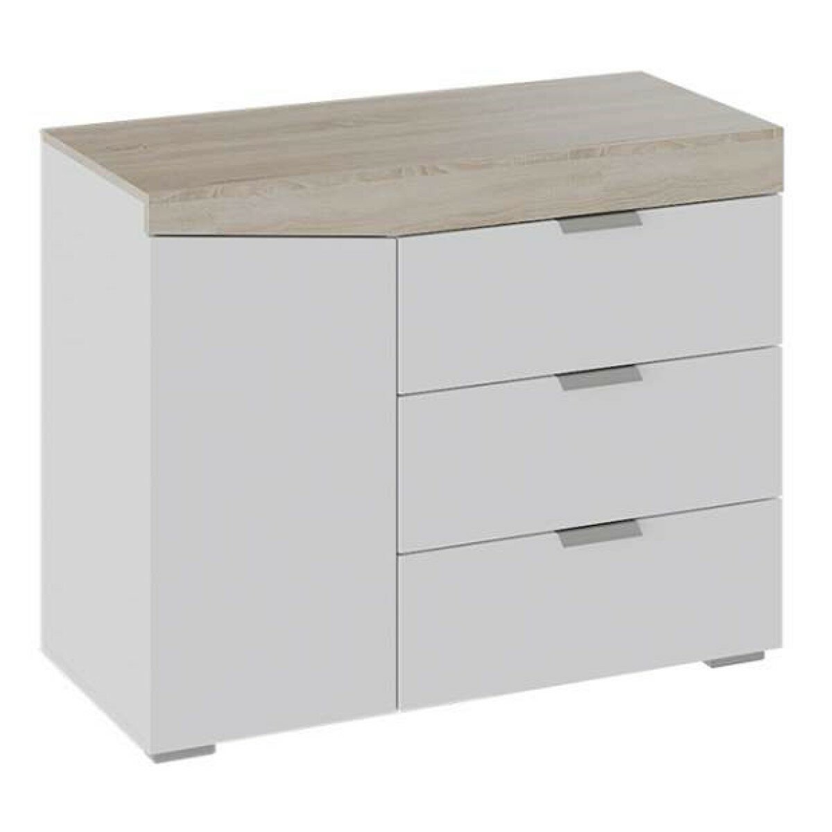 фото Комод Тип 1 Дуб Сонома/Белый Ясень 100х45х79