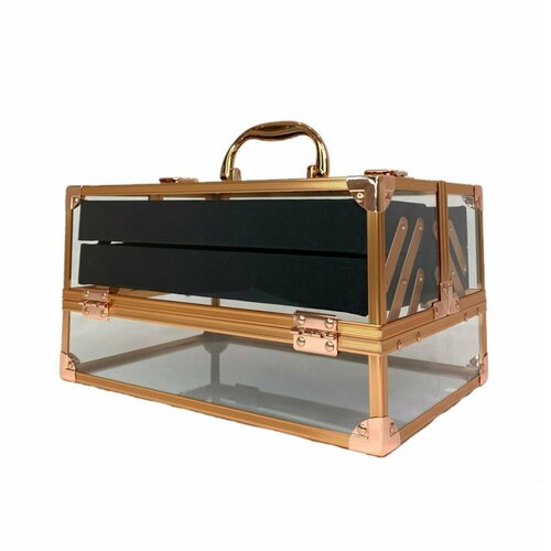 Бьюти-кейс OKIRO, черный бьюти кейс для хранения косметики okiro cwb 8315 золотой бриллиант чемоданчик для косметики органайзер для бижутерии бьюти бокс для мастера