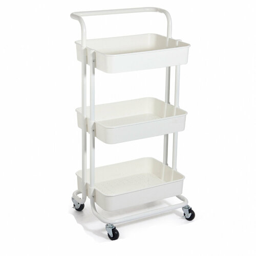Органайзер этажерка на колесах 3 яруса RIFFORMA-4338 (БЕЛАЯ)