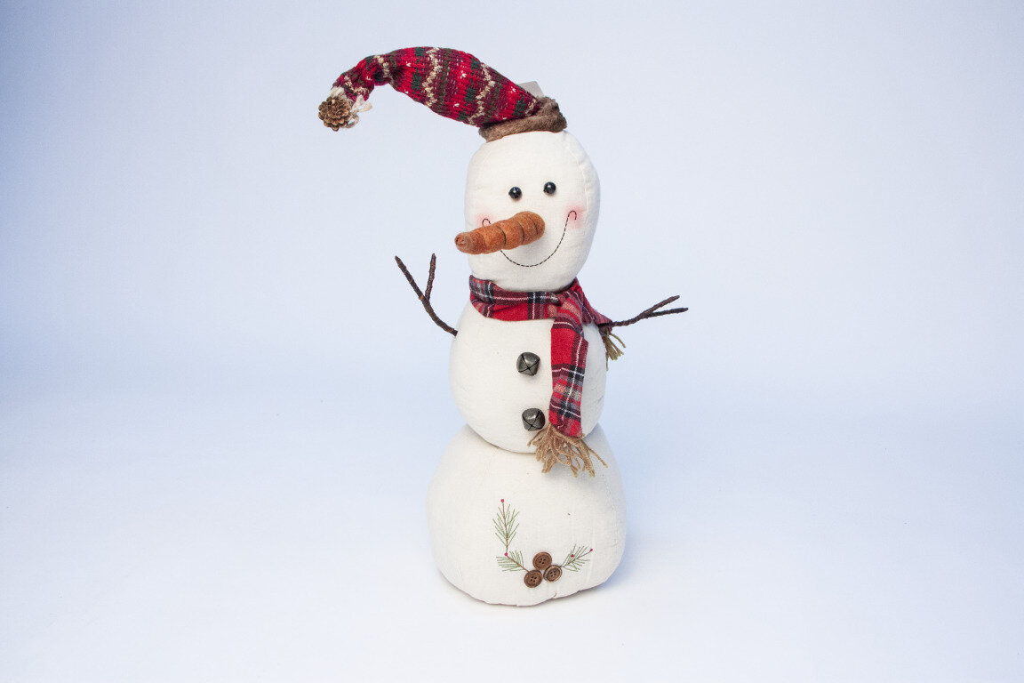 Рождественская декорация (Снеговик в шапке) 60 см