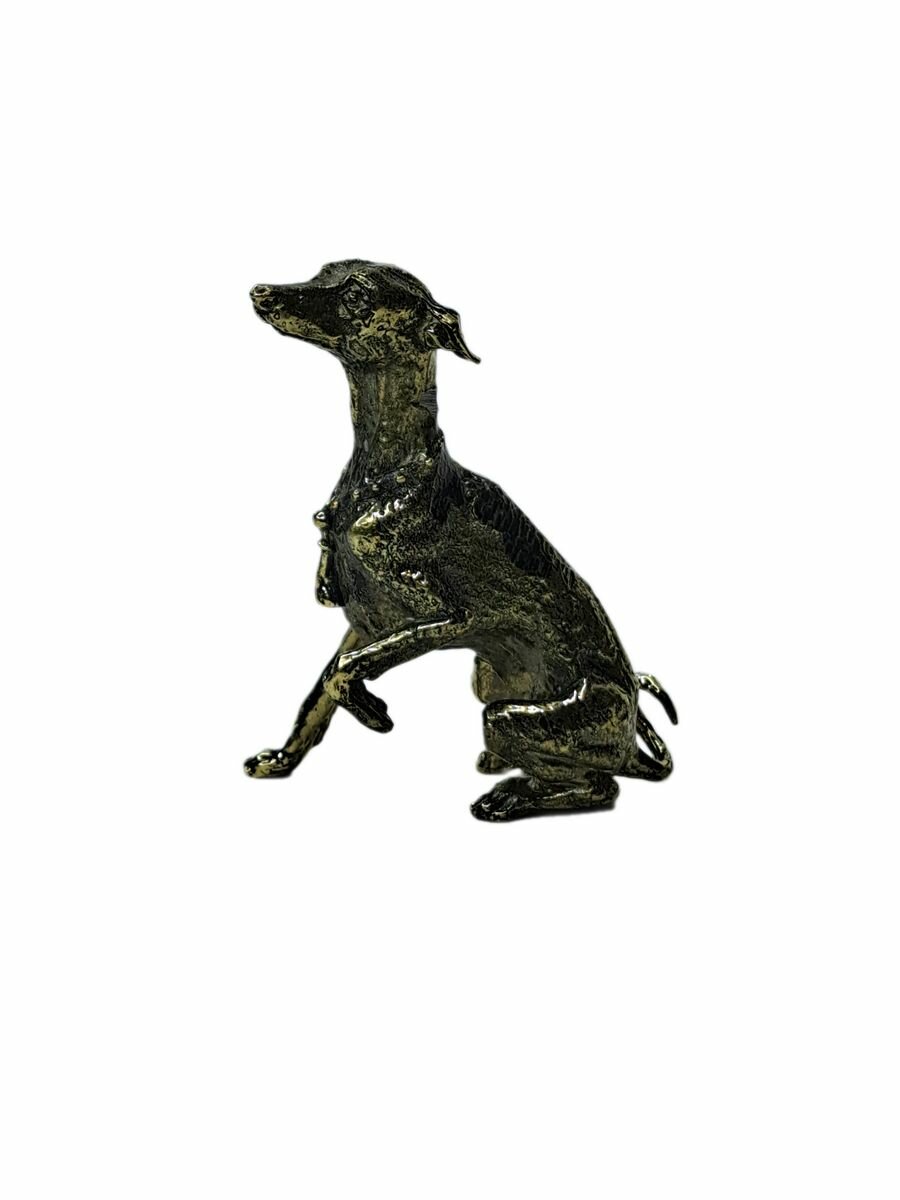Собака Левретка статуэтка латунная