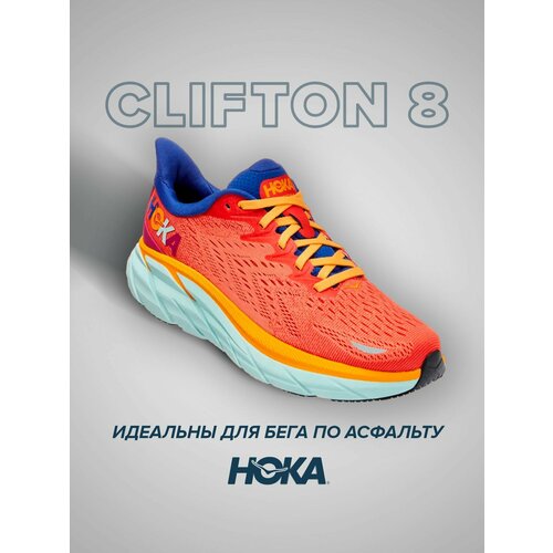 фото Кроссовки hoka clifton 8, полнота b, размер us7b/uk5.5/eu38 2/3/jpn24, красный