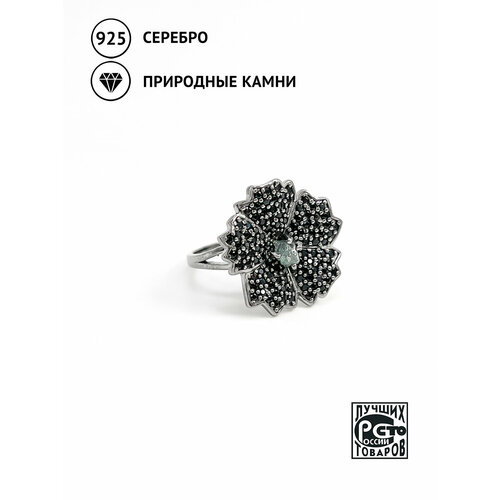 фото Кольцо кристалл мечты 13214388049 серебро, 925 проба, чернение, шпинель, александрит, размер 16.5, черный