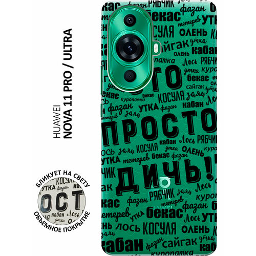 Силиконовый чехол с принтом This is just a rubbish! для Huawei nova 11 Pro / Ultra / Хуавей нова 11 Про / Ультра матовый чехол this is just a rubbish w для huawei nova 11 pro ultra хуавей нова 11 про ультра с 3d эффектом черный