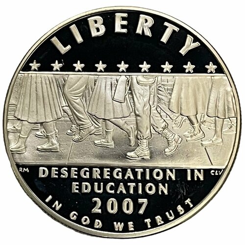 США 1 доллар 2007 г. (Десегрегация в образовании - Школа в Литл-Рок) (P) (Proof) клуб нумизмат монета доллар америки 2007 года серебро десегрегация в образовании р