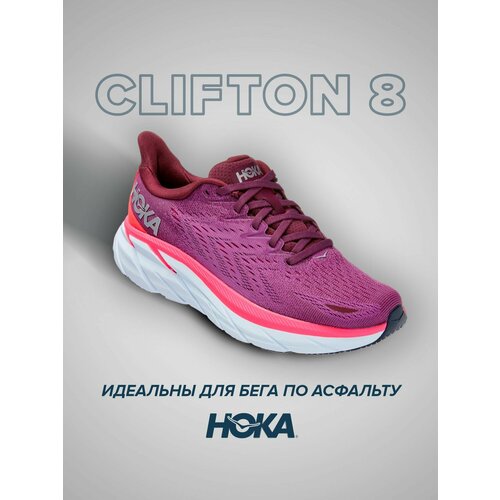фото Кроссовки hoka clifton 8, полнота b, размер us8b/uk6.5/eu40/jpn25, фиолетовый