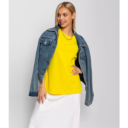 фото Футболка dommod футболка оверсайз, женская, размер 46-48, золотой, желтый