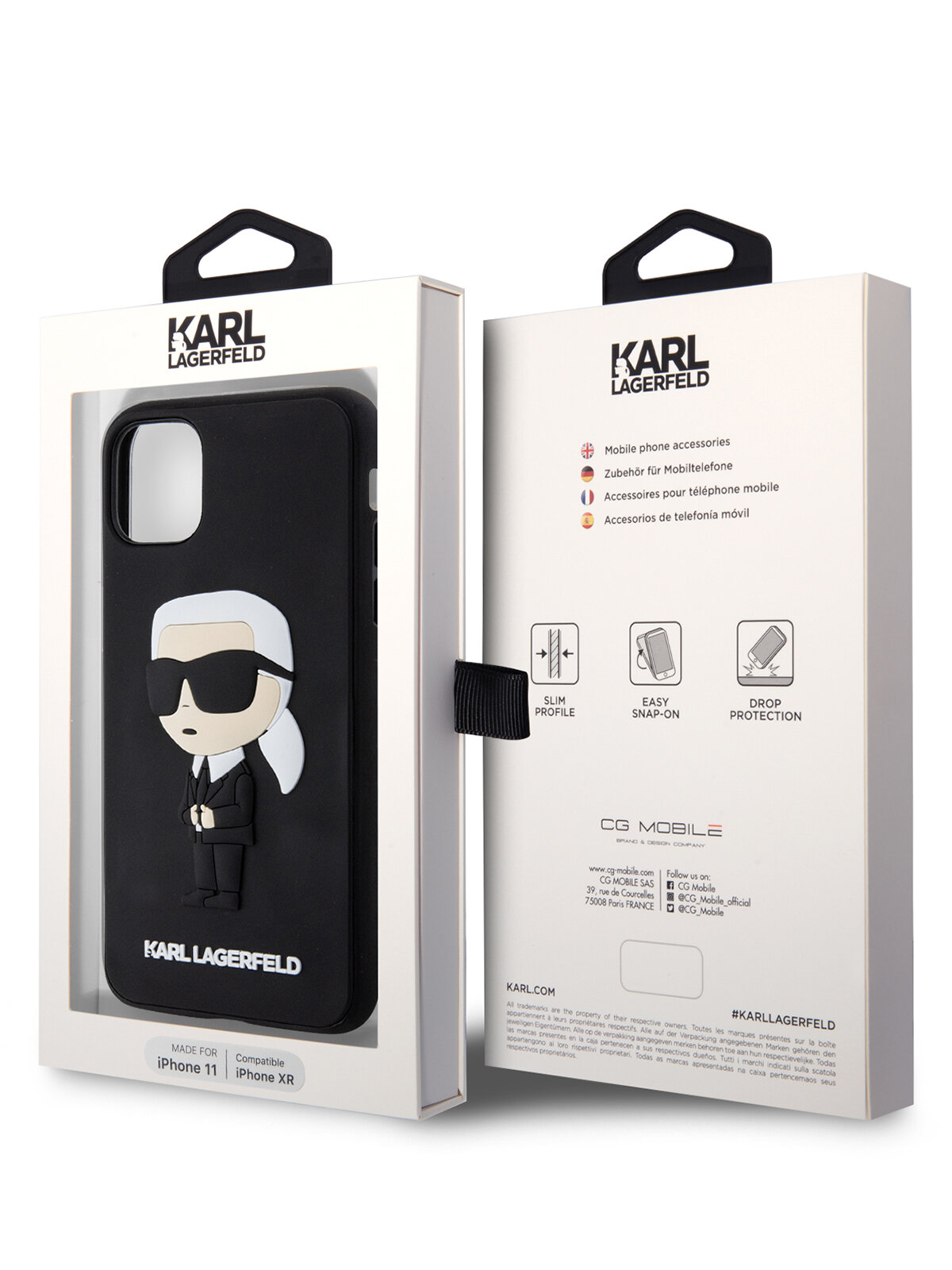 Lagerfeld для iPhone 11 чехол 3D Rubber NFT Karl Ikonik Hard Black