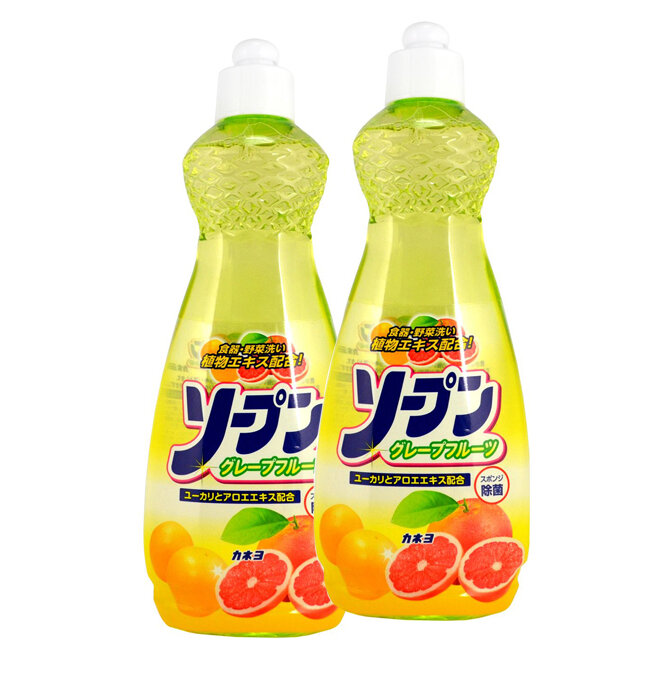 Kaneyo Soap Средство для мытья посуды, овощей и фруктов с ароматом грейпфрут, 600мл, в комплекте 2 шт.