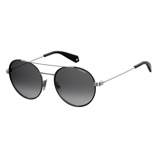фото Солнцезащитные очки polaroid, овальные, оправа: металл, поляризационные, черный