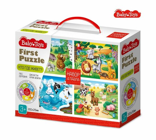 Пазл Baby Toys First Puzzle 4 в 1 Кто где живет 04362ДК