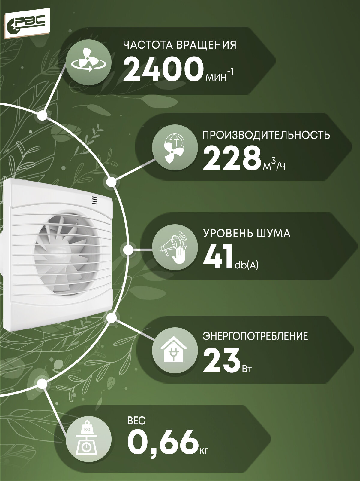 Вентилятор повышенной мощности с обратным клапаном РВС Астра 125, 23 Вт, 41 дБ, 228 м3/ч - фотография № 3