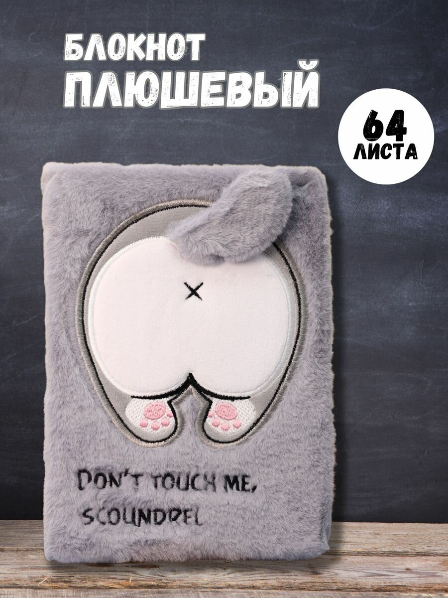 Блокнот плюшевый Are you a cat grey 64 листа