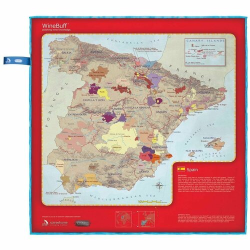 Салфетка из микрофибры для натирки стекла Soire Home Spain Wine Map 3900₽