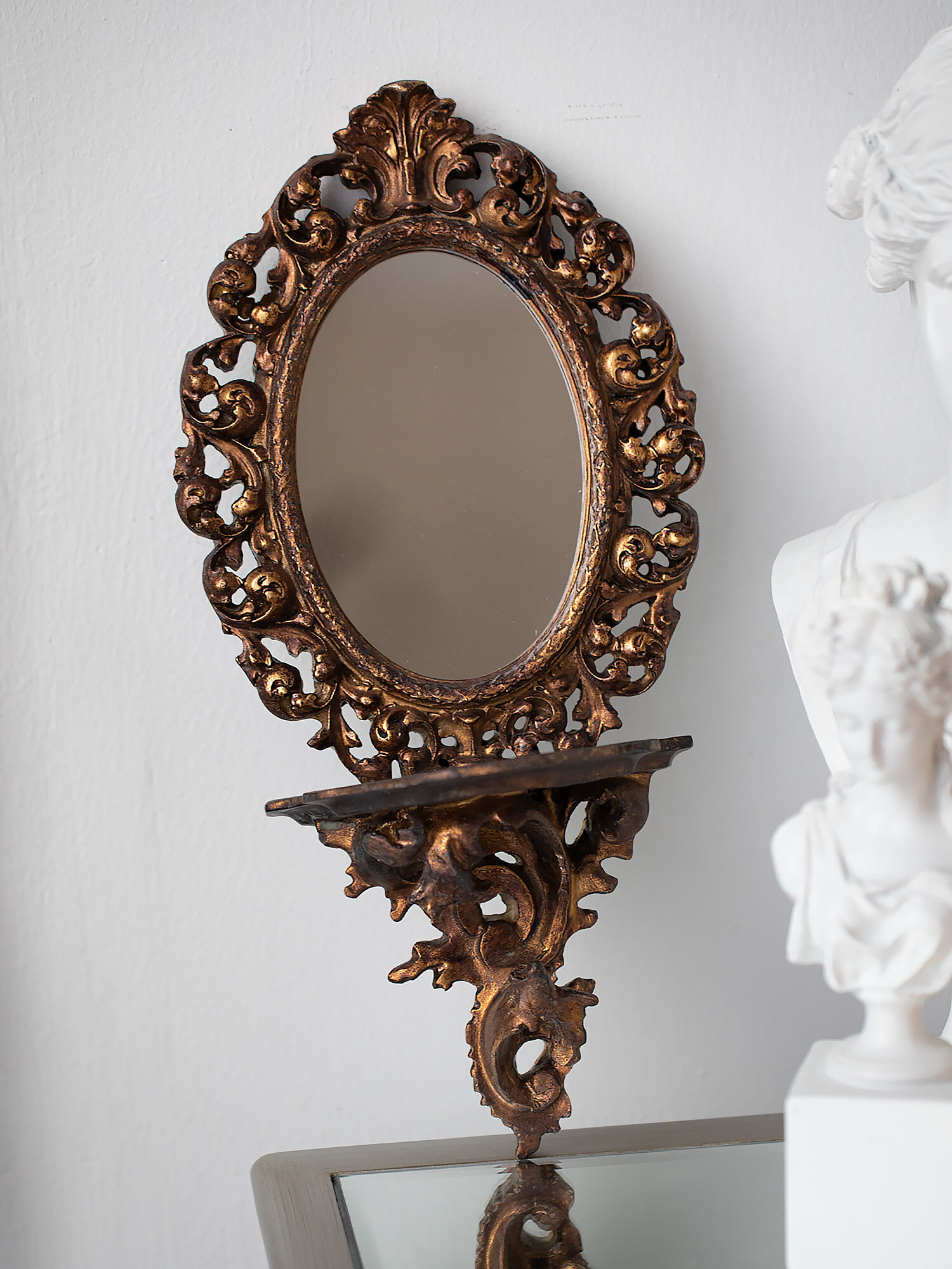 фото 28-602 Зеркало настенное с полочкой 18x9x35см, Glasar