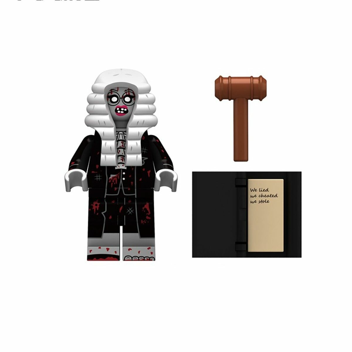 Конструктор фигурка Зомби судья, человечек из фильма ужасов, (1 шт, черный, пакет)