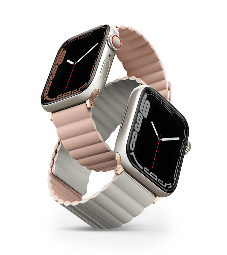 Ремешок Uniq Revix reversible Magnetic для Apple Watch 49/45/44/42 мм цвет Розовый/Бежевый (Pink/Beige) (45MM-REVPNKBEG)