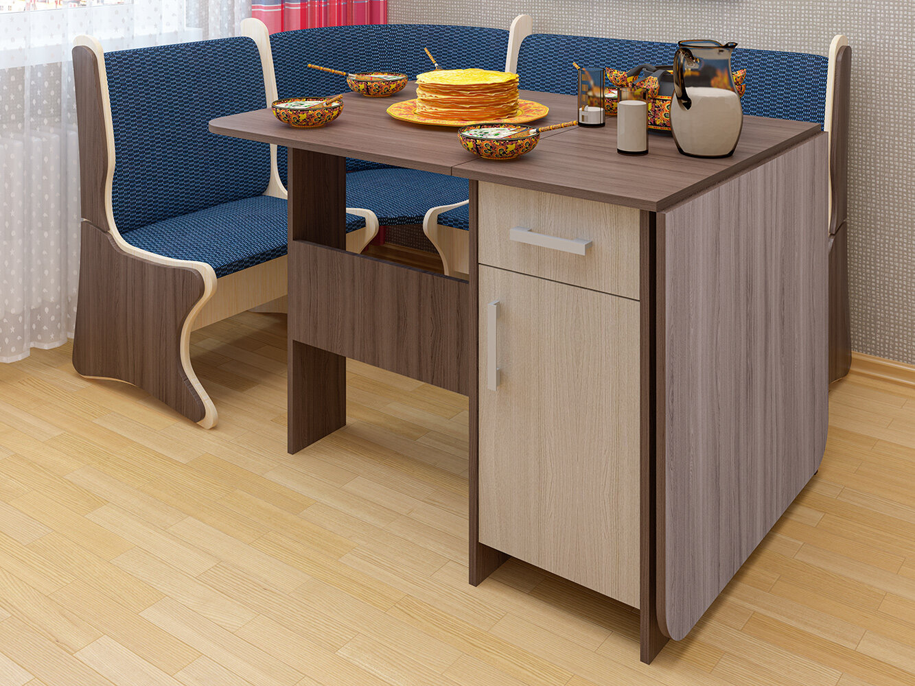 фото Стол-тумба СТ-2 Ясень шимо темный/ясень шимо светлый