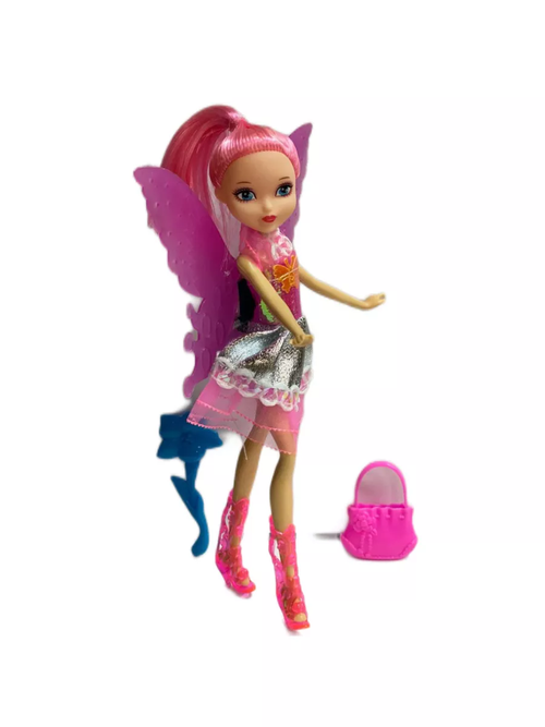 Кукла с крыльями Фея с розовыми волосами